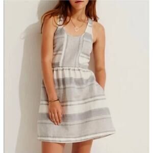 Lou & Grey Women's Striped Linen Racerback Dress Size 10